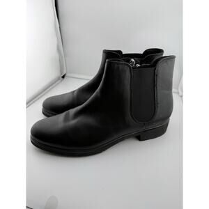 NWOB $235 Munro Leighton Black Leather Zip Ankle Chelsea Boots Booties Size 9N